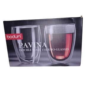 NEW BODUM Beer Glasses Pavina Double Wall Cooler Glass Set of 2